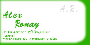 alex ronay business card